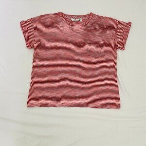 Vineyard Vines Women's red & white striped boxy short-sleeved t-shirt, Size M